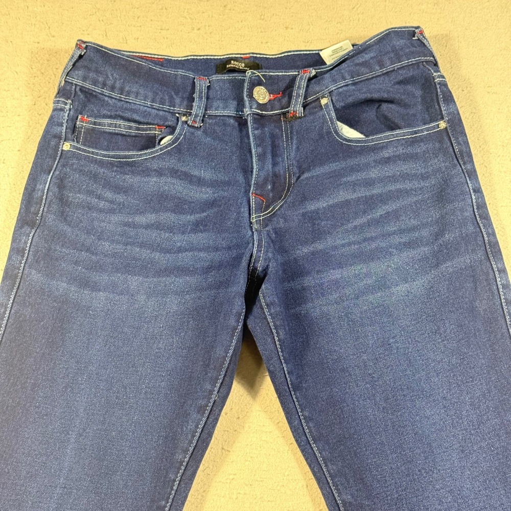 True Religion Rocco Relaxed Skinny Jeans Mens 30 Indigo Blue Denim Stretch - Picture 2 of 16